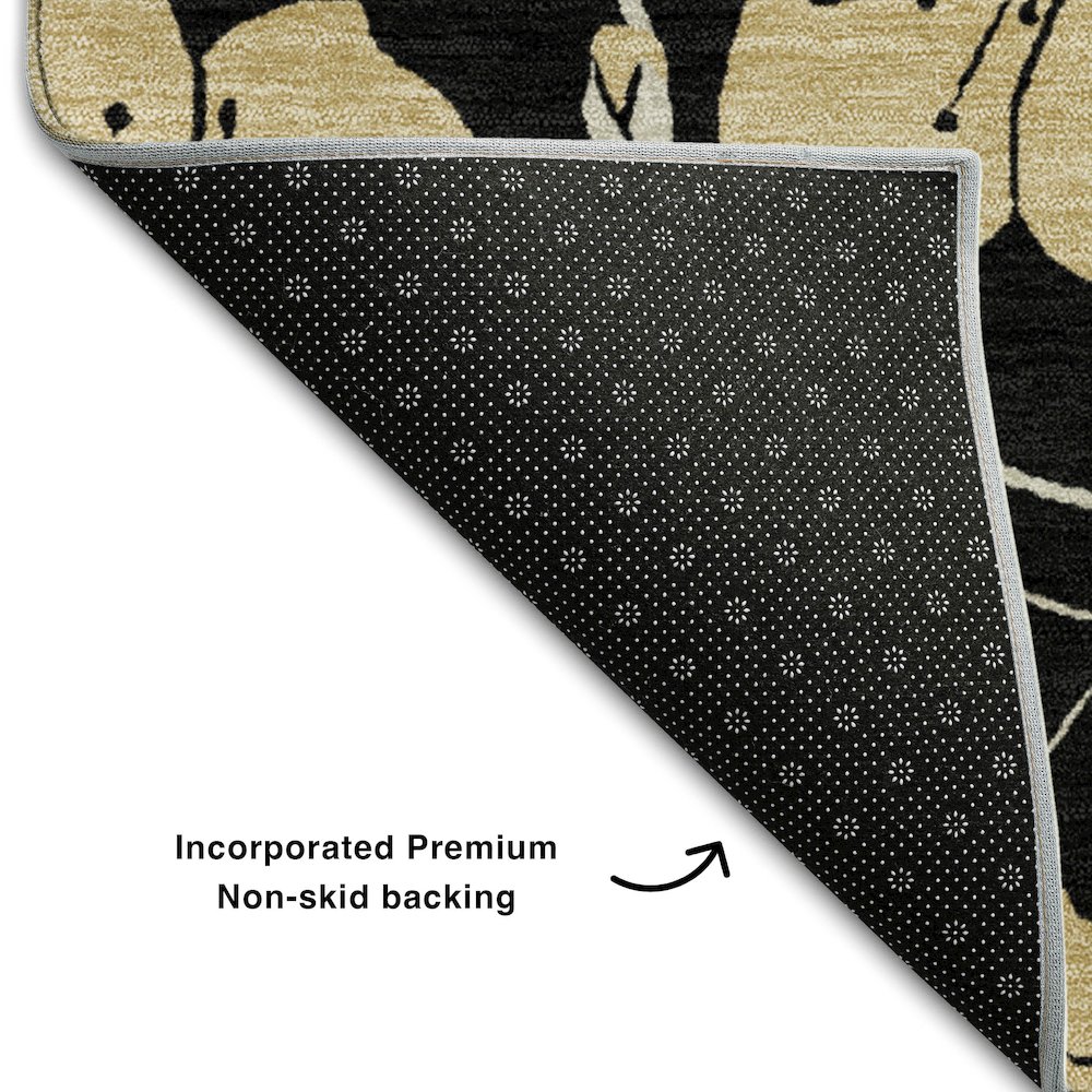 Premium Machine Washable Mayfield AMF1034 Black 10' x 14' Rug. Picture 2