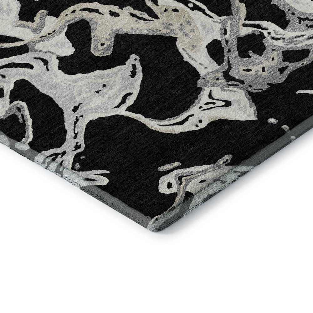 Premium Machine Washable Mayfield AMF1035 Black 10' x 14' Rug. Picture 3