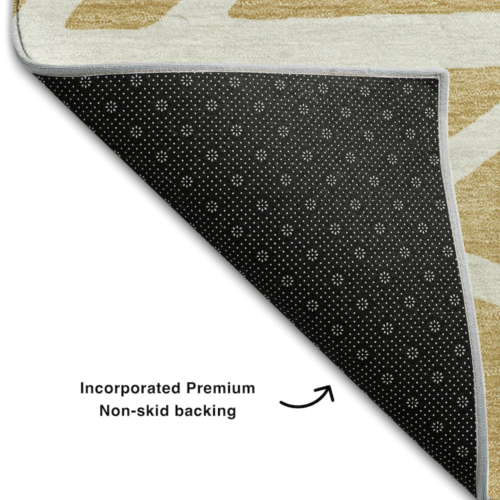 Premium Machine Washable Mayfield AMF1040 Gold 10' x 14' Rug. Picture 2