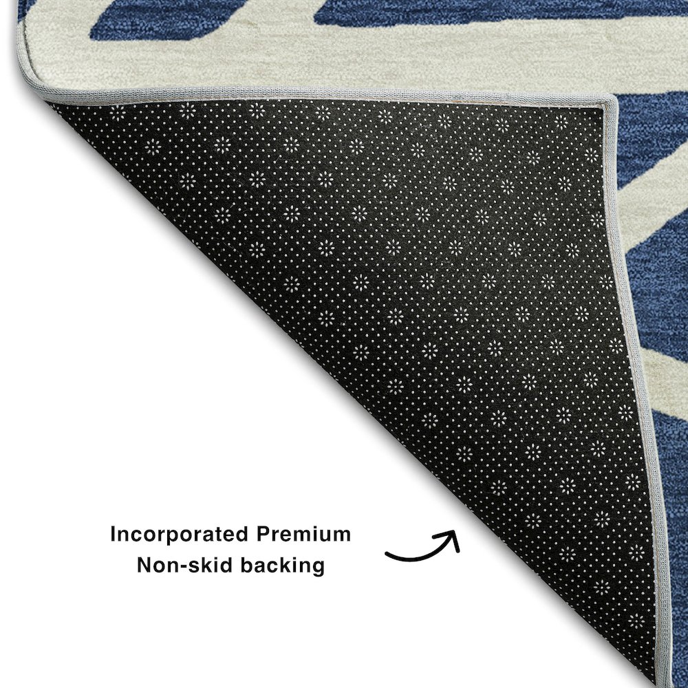 Premium Machine Washable Mayfield AMF1040 Navy 10' x 14' Rug. Picture 2