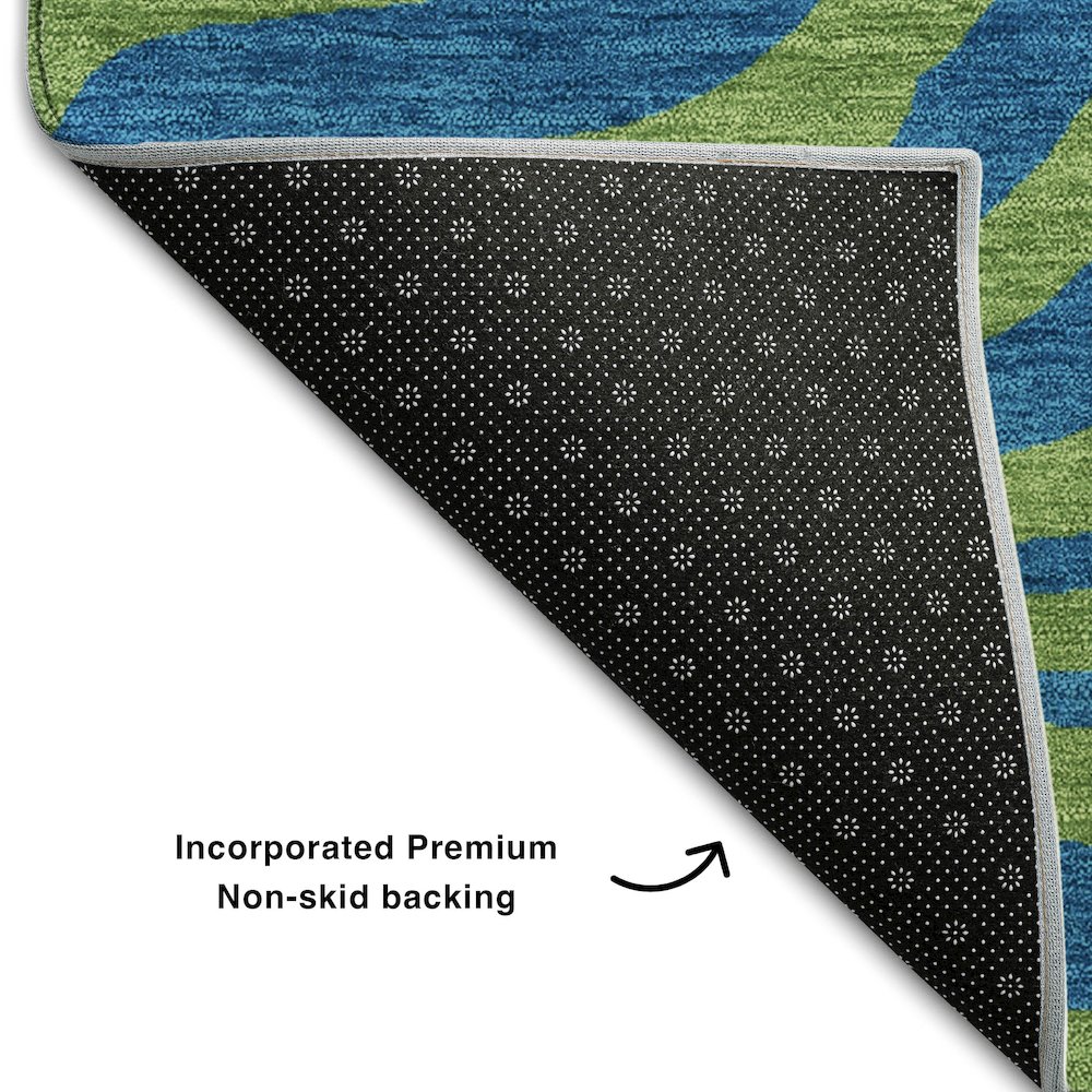 Premium Machine Washable Mayfield AMF1043 Green 10' x 14' Rug. Picture 2