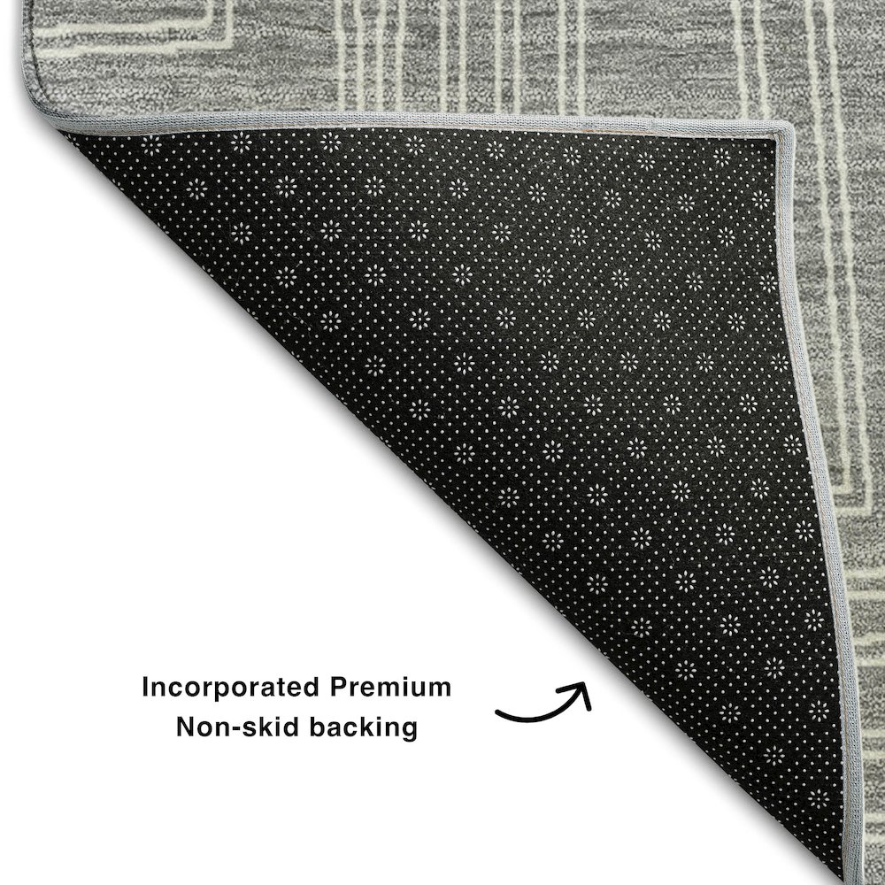 Premium Machine Washable Mayfield AMF1045 Gray 10' x 14' Rug. Picture 2