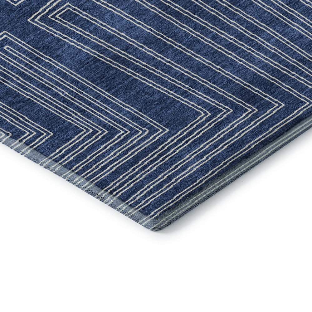 Premium Machine Washable Mayfield AMF1045 Navy 10' x 14' Rug. Picture 3