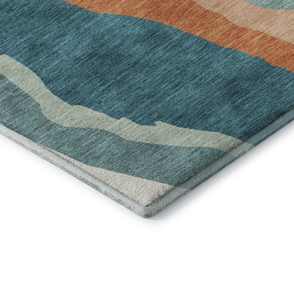 Premium Machine Washable Mayfield AMF1047 Teal 10' x 14' Rug. Picture 3