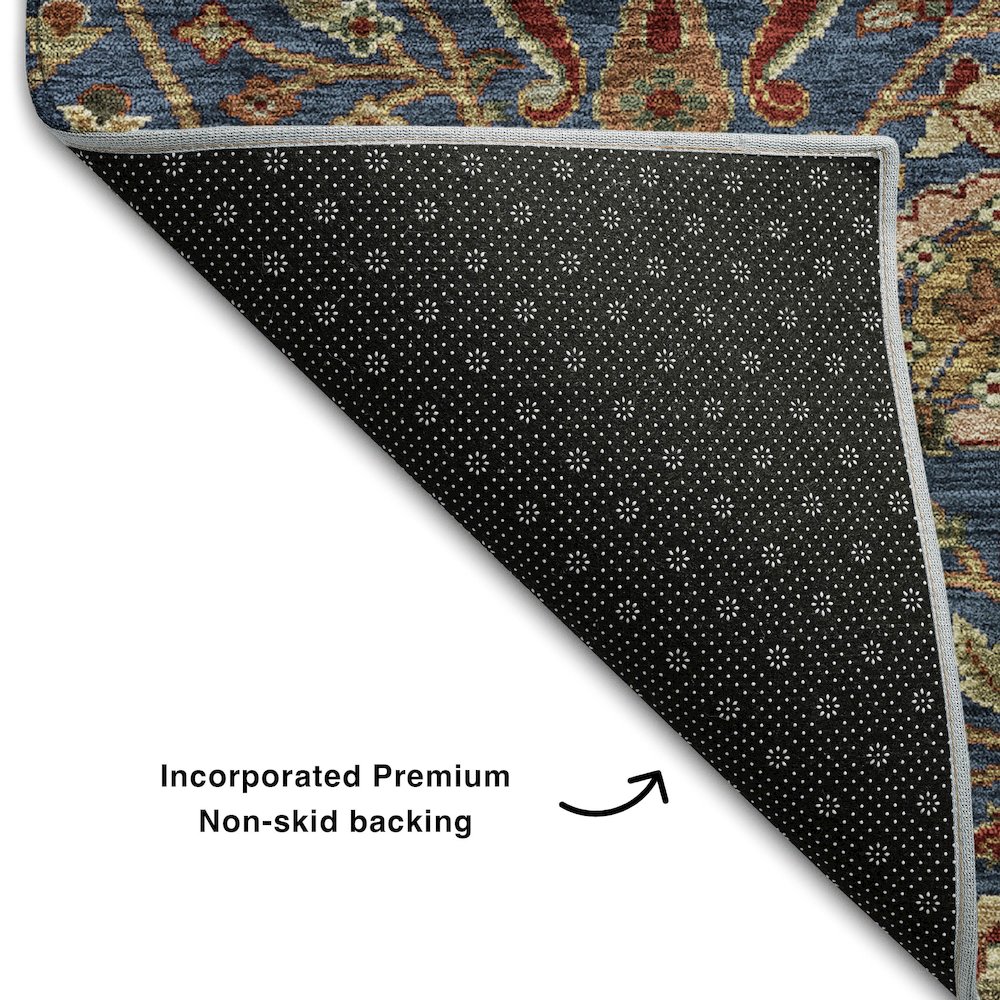 Premium Machine Washable Mayfield AMF1085 Navy 10' x 14' Rug. Picture 2