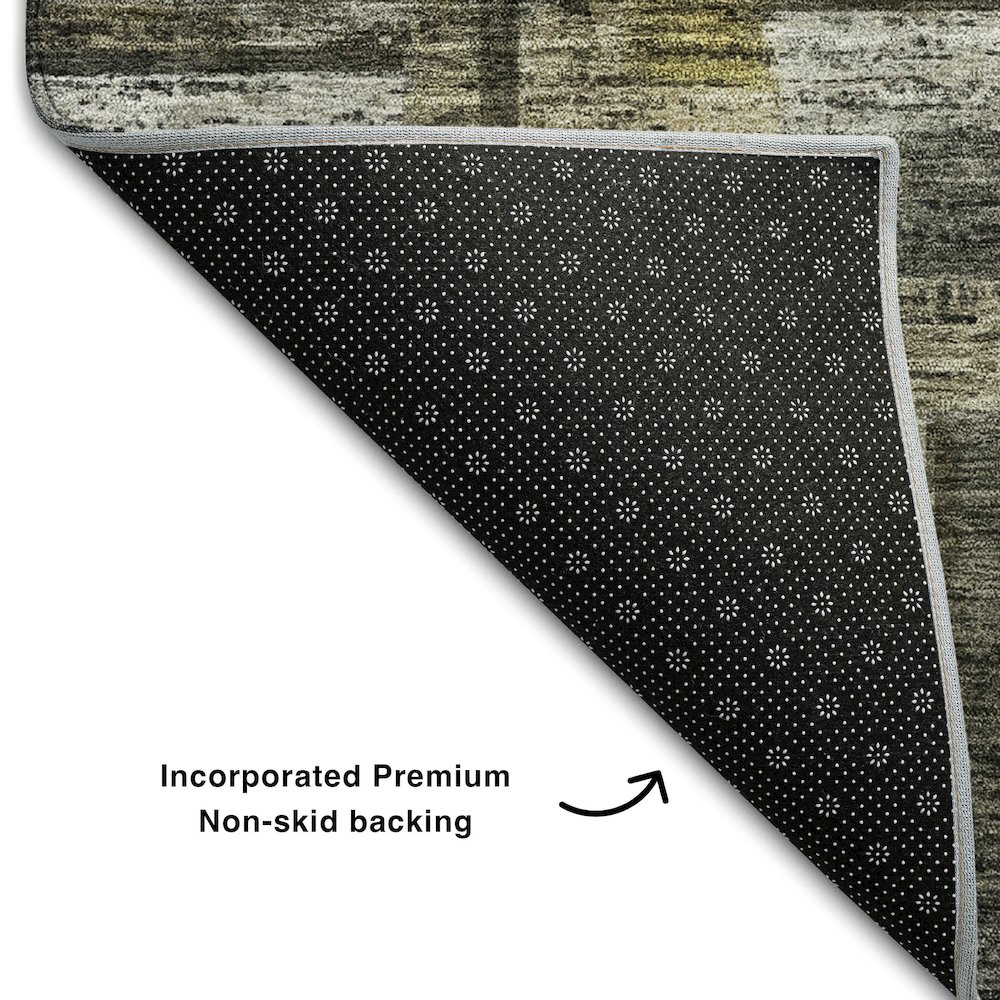 Premium Machine Washable Mayfield AMF1090 Charcoal 10' x 14' Rug. Picture 2
