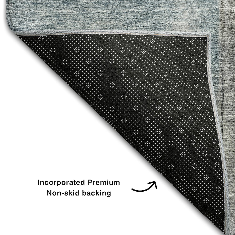 Premium Machine Washable Mayfield AMF1097 Blue 10' x 14' Rug. Picture 2