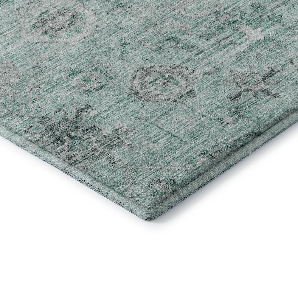 Premium Machine Washable Mayfield AMF1110 Teal 10' x 14' Rug. Picture 3