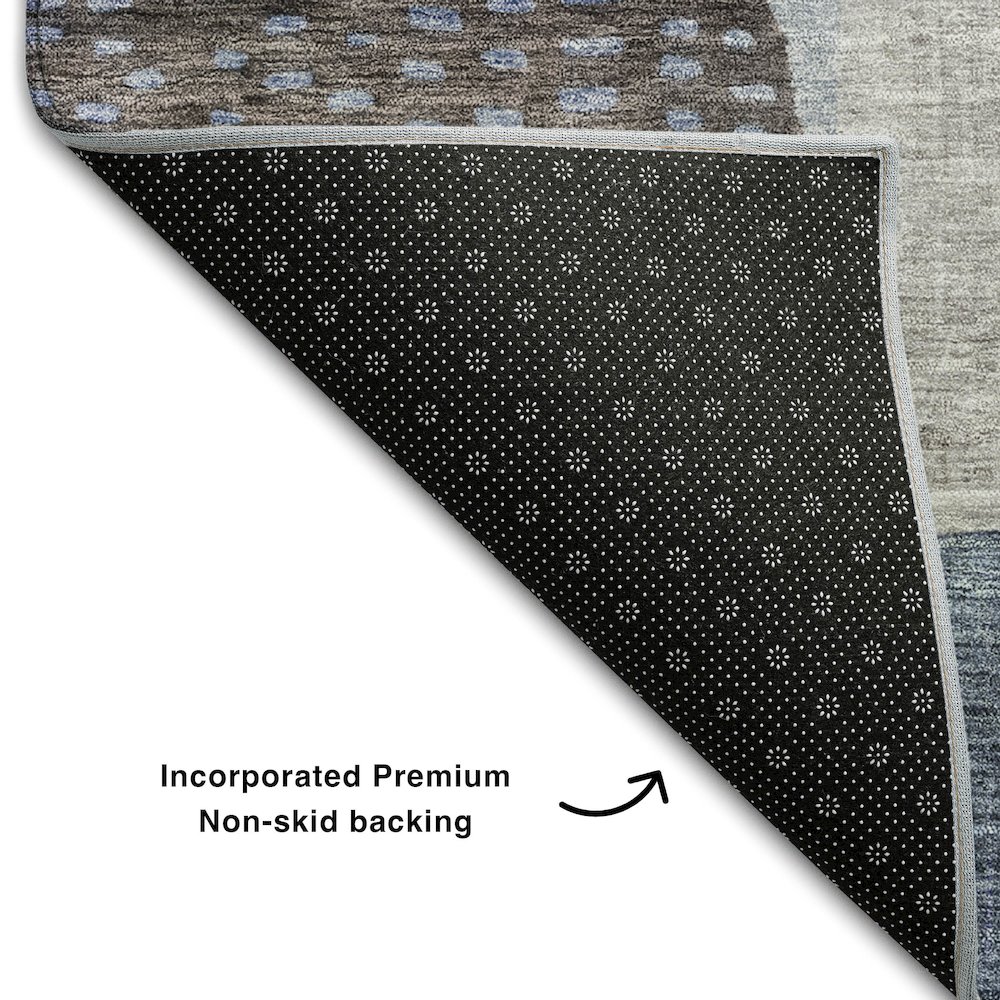 Premium Machine Washable Mayfield AMF1117 Blue 10' x 14' Rug. Picture 2
