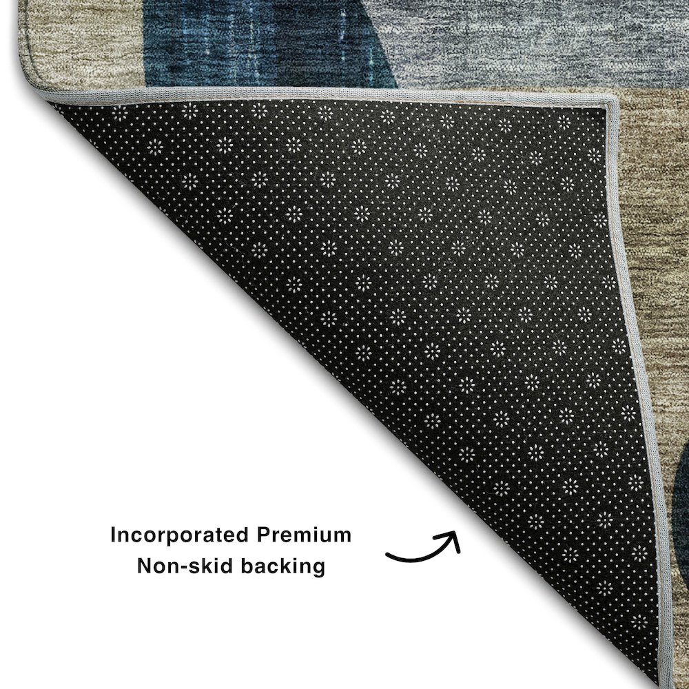 Premium Machine Washable Mayfield AMF1124 Blue 10' x 14' Rug. Picture 2