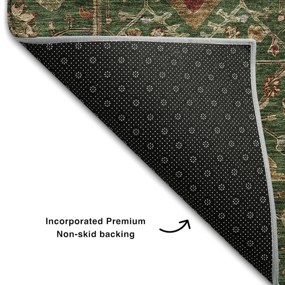 Premium Machine Washable Mayfield AMF1130 Emerald 10' x 14' Rug. Picture 2