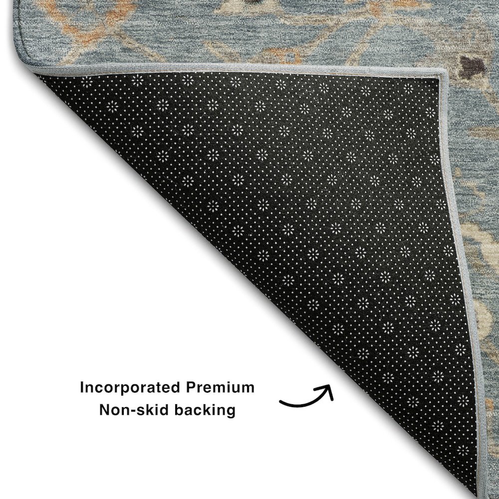 Premium Machine Washable Mayfield AMF1137 Denim 10' x 14' Rug. Picture 2