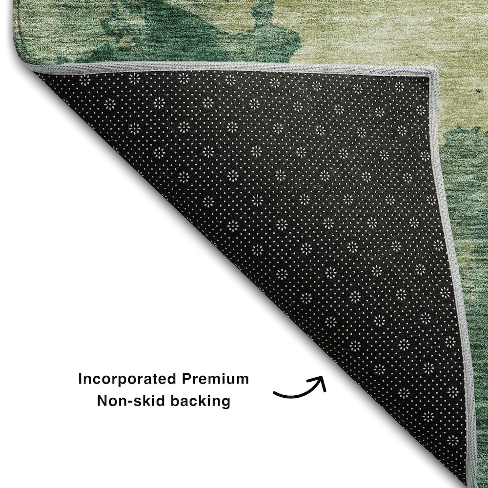 Premium Machine Washable Mayfield AMF1138 Green 10' x 14' Rug. Picture 2