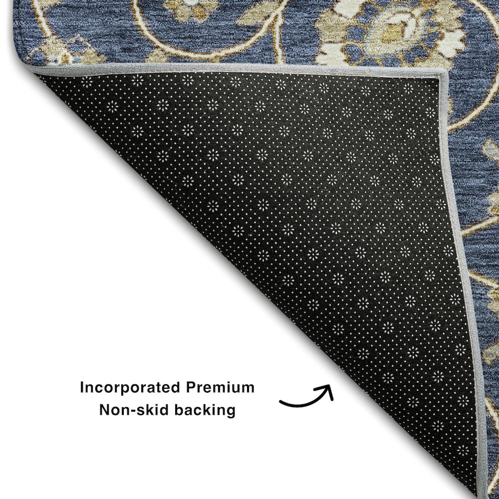 Premium Machine Washable Mayfield AMF1149 Navy 10' x 14' Rug. Picture 2