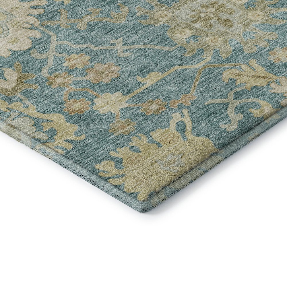 Premium Machine Washable Mayfield AMF1150 Teal 10' x 14' Rug. Picture 3