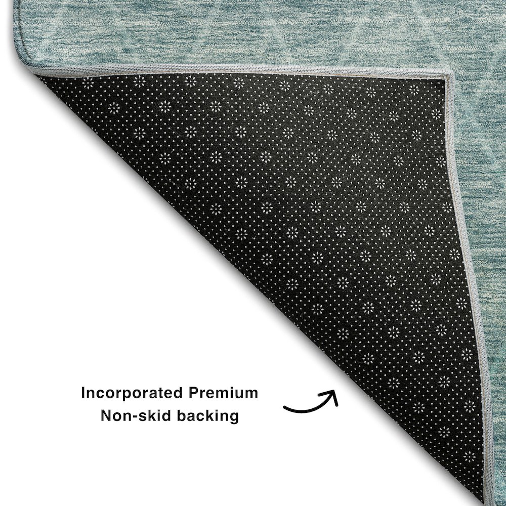 Premium Machine Washable Mayfield AMF1175 Teal 10' x 14' Rug. Picture 2