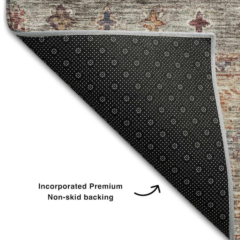 Premium Machine Washable Mayfield AMF1220 Gray 10' x 14' Rug. Picture 2