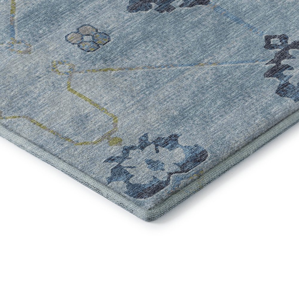 Premium Machine Washable Mayfield  Blue 10' x 14' Rug. Picture 3