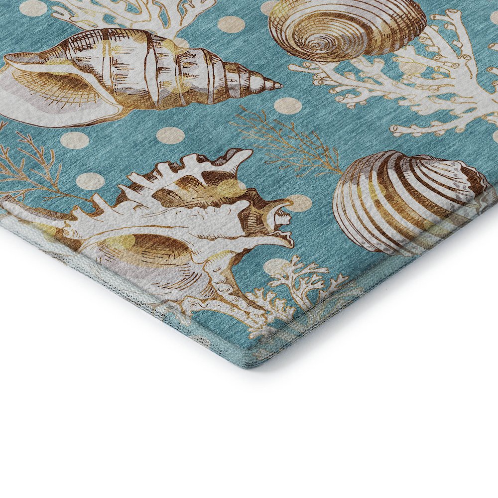 Premium Machine Washable Mayfield  Aqua 10' x 14' Rug. Picture 3