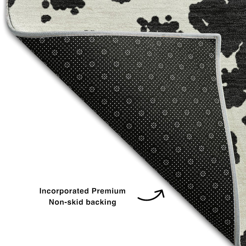 Premium Machine Washable Mayfield  Black 10' x 14' Rug. Picture 2