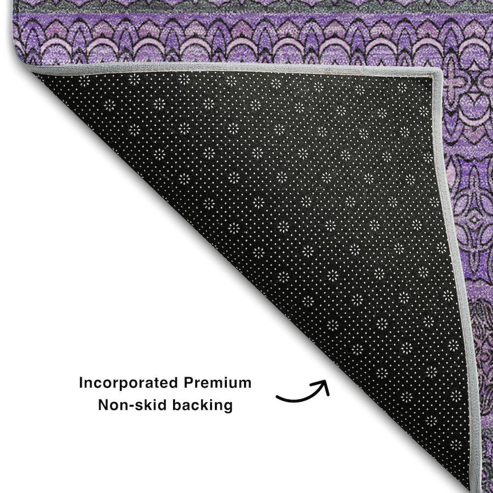 Premium Machine Washable Mayfield  Purple 10' x 14' Rug. Picture 2