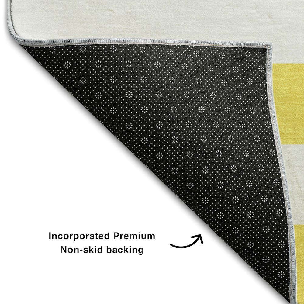 Premium Machine Washable Mayfield  Yellow 10' x 14' Rug. Picture 2