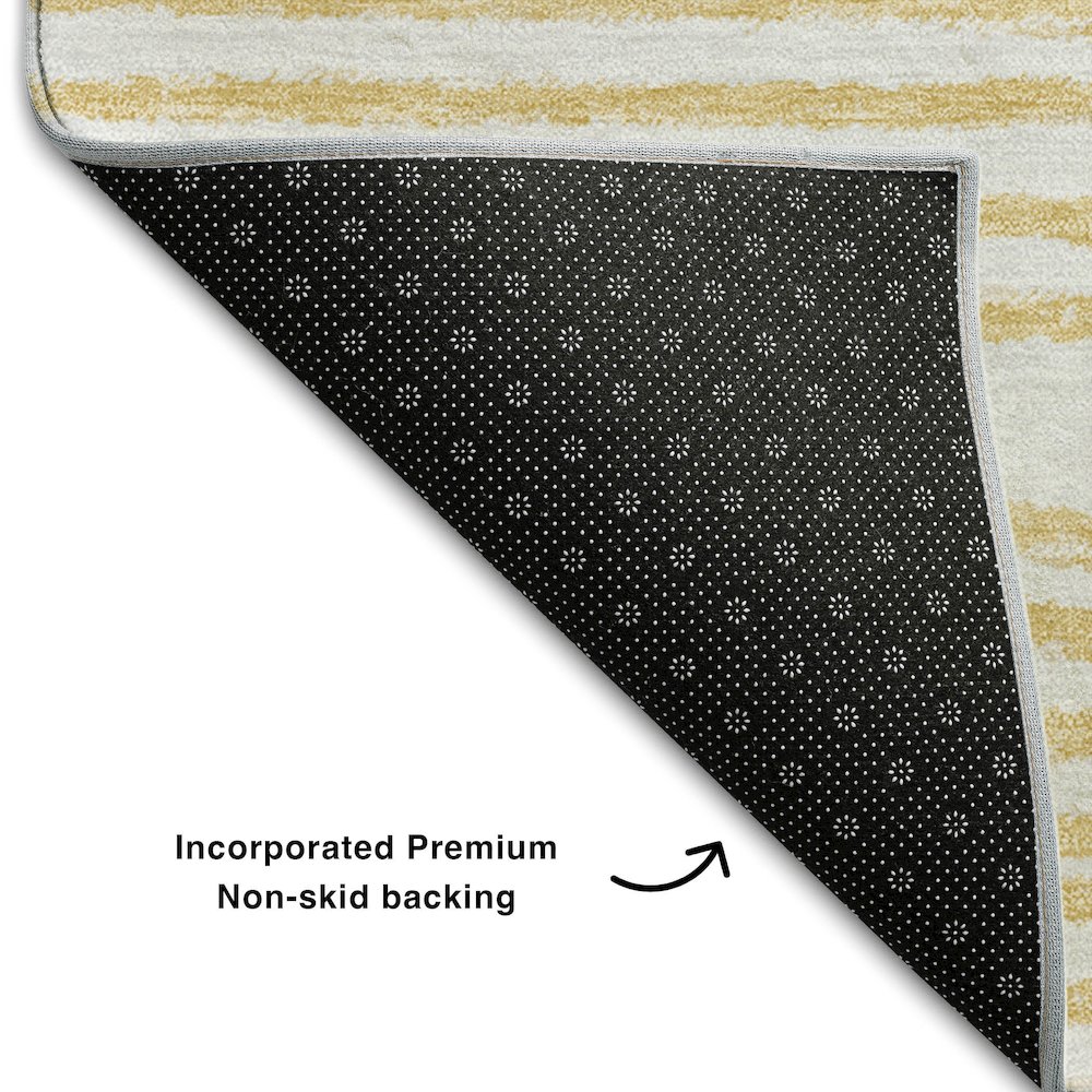 Premium Machine Washable Mayfield  Gold 10' x 14' Rug. Picture 2