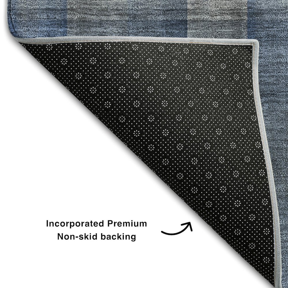 Premium Machine Washable Mayfield  Blue 10' x 14' Rug. Picture 2