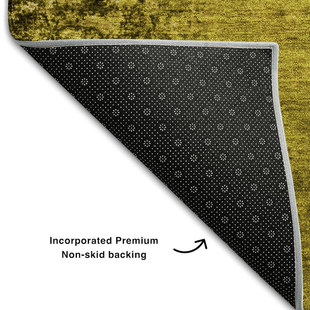 Premium Machine Washable Mayfield  Gold 10' x 14' Rug. Picture 2