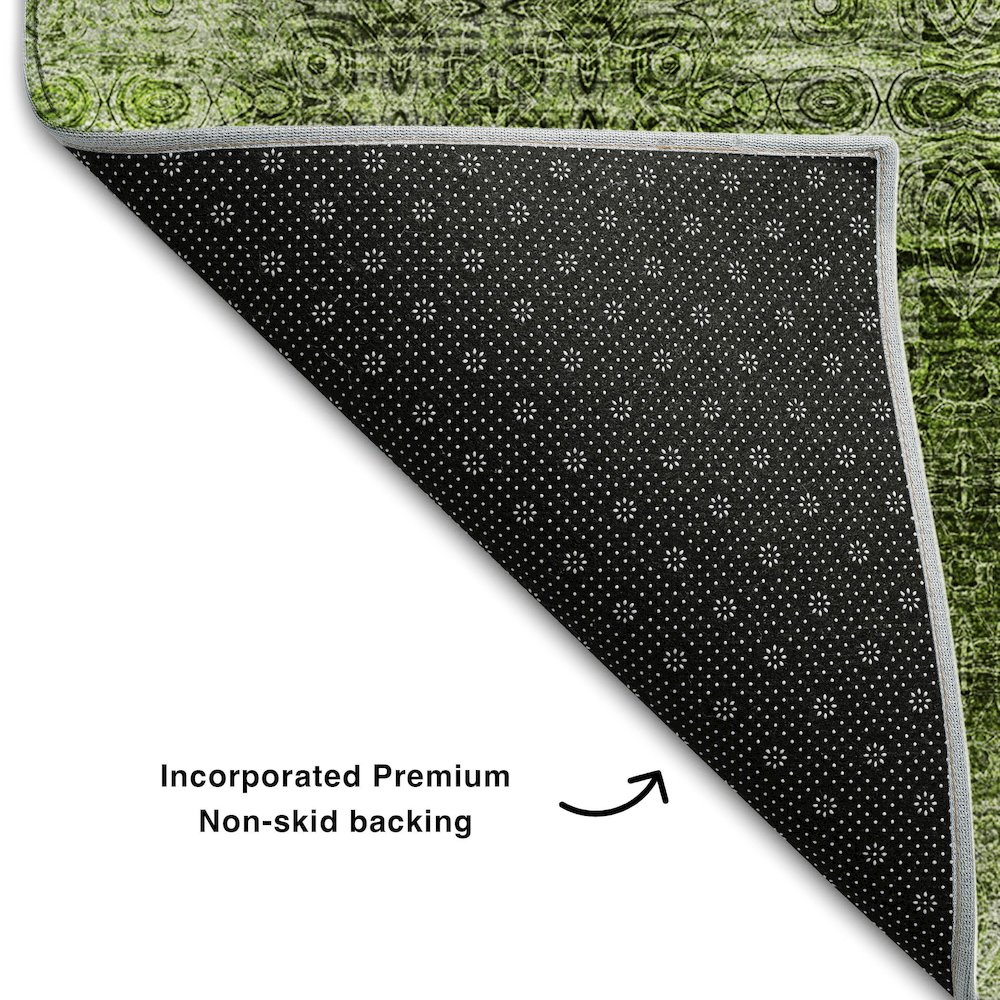 Premium Machine Washable Mayfield  Olive 10' x 14' Rug. Picture 2