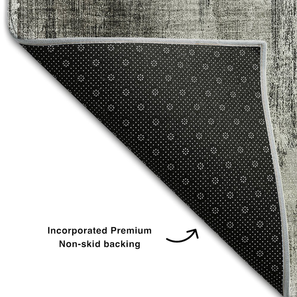 Premium Machine Washable Mayfield  Gray 10' x 14' Rug. Picture 2
