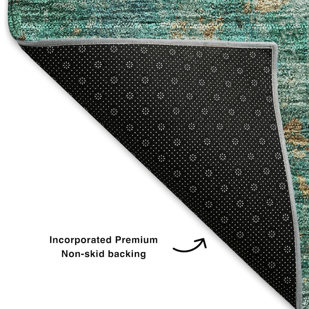 Premium Machine Washable Mayfield  Blue 10' x 14' Rug. Picture 2