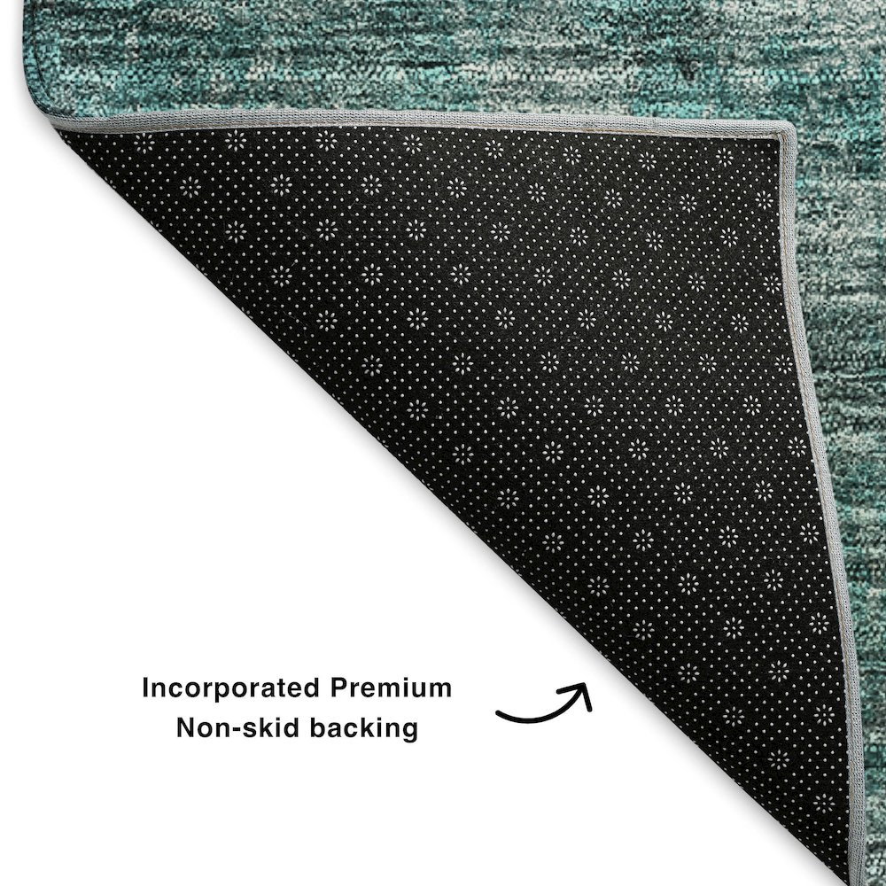 Premium Machine Washable Mayfield  Teal 10' x 14' Rug. Picture 2