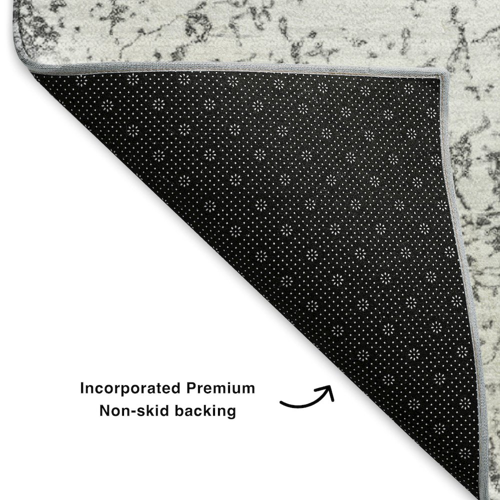 Premium Machine Washable Mayfield  Gray 10' x 14' Rug. Picture 2