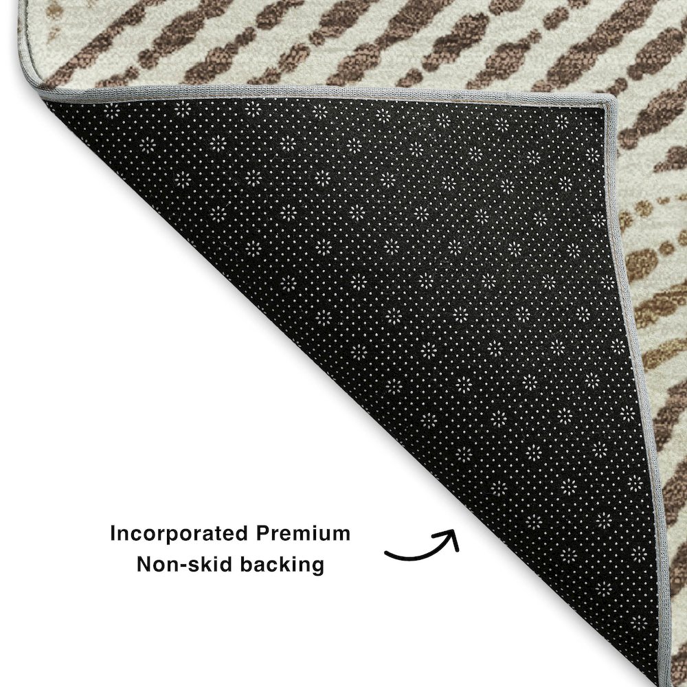 Premium Machine Washable Mayfield  Brown 10' x 14' Rug. Picture 2