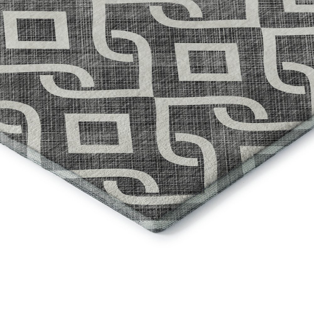 Premium Machine Washable Mayfield  Black 10' x 14' Rug. Picture 3