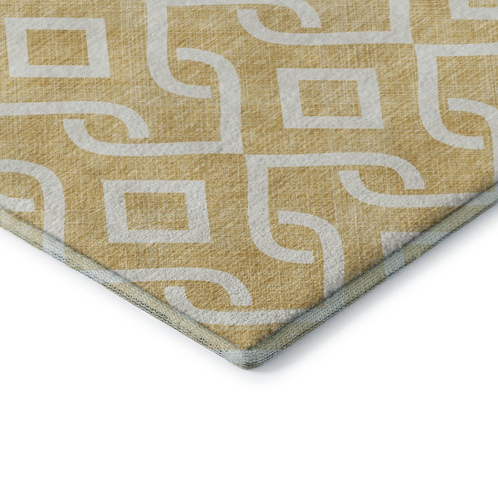 Premium Machine Washable Mayfield  Gold 10' x 14' Rug. Picture 3
