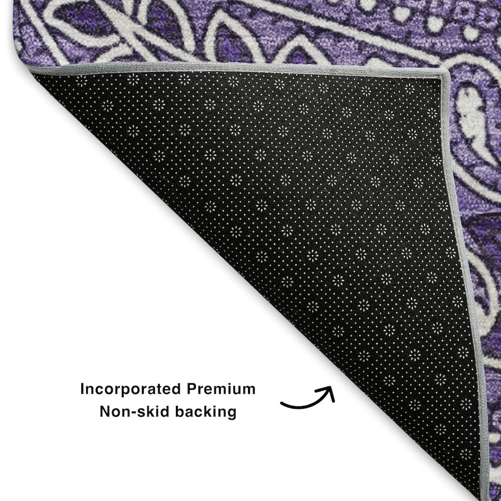 Premium Machine Washable Mayfield  Purple 10' x 14' Rug. Picture 2