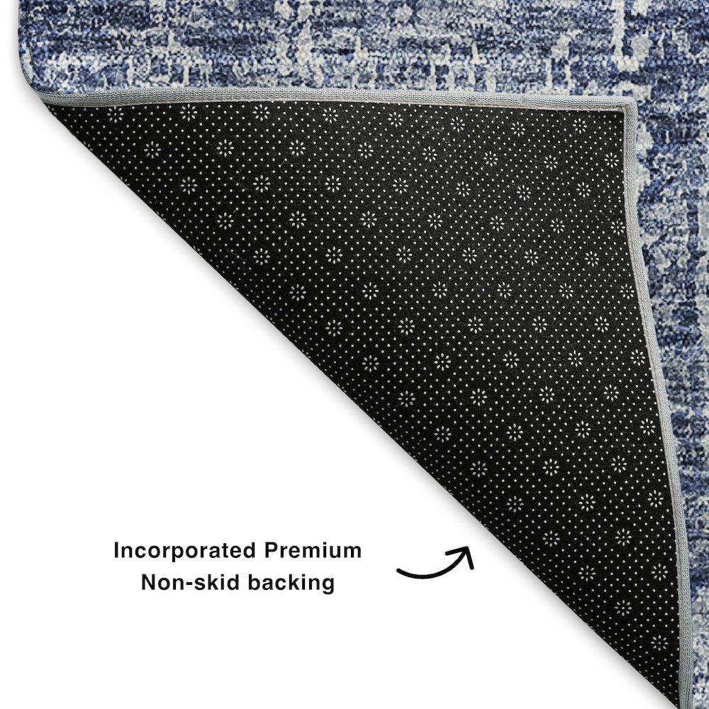 Premium Machine Washable Mayfield  Navy 10' x 14' Rug. Picture 2
