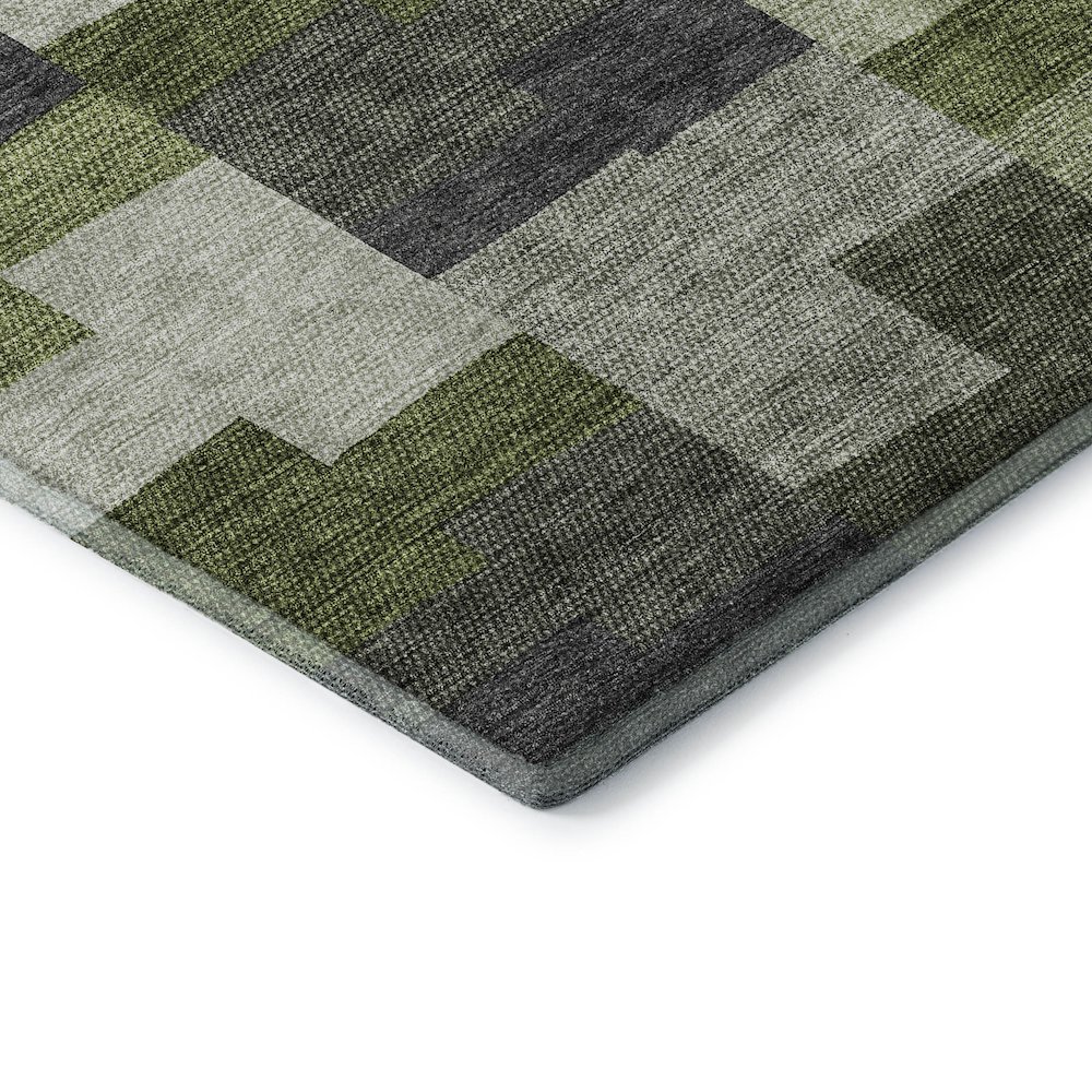 Premium Machine Washable Mayfield AMF659 Olive 10' x 14' Rug. Picture 3