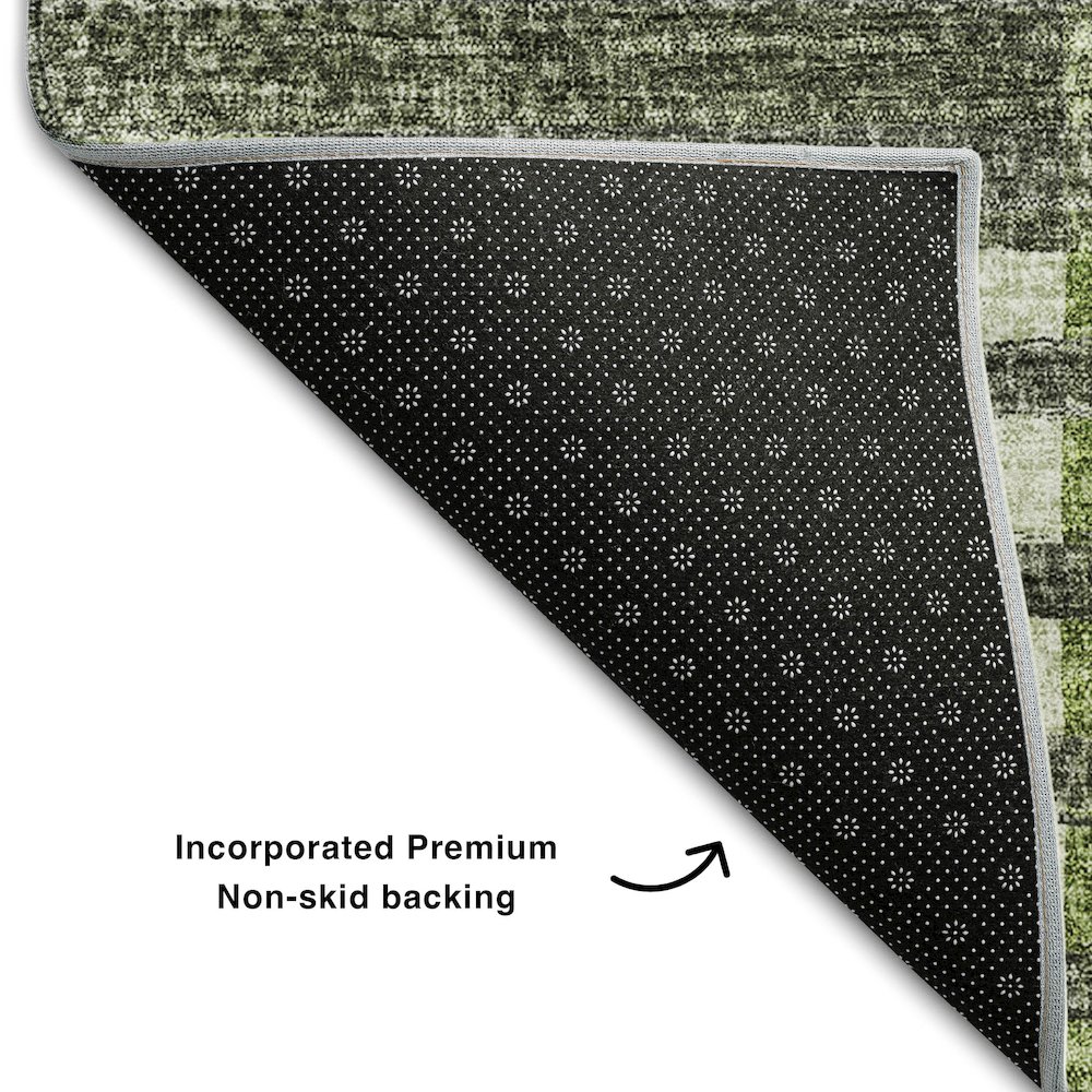 Premium Machine Washable Mayfield AMF687 Green 10' x 14' Rug. Picture 2