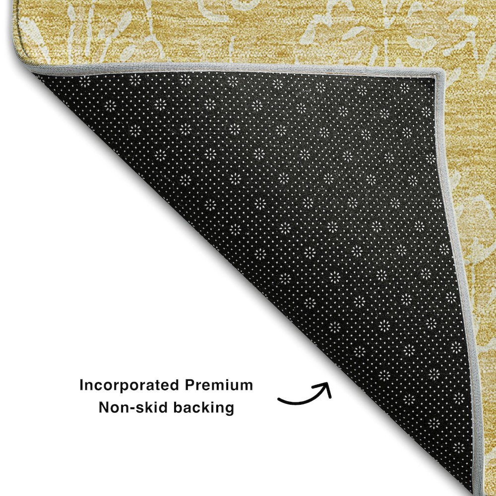 Premium Machine Washable Mayfield AMF691 Gold 10' x 14' Rug. Picture 2