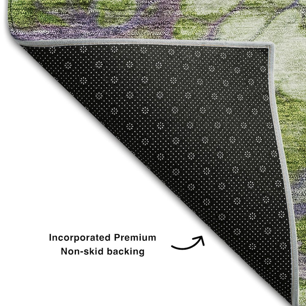 Premium Machine Washable Mayfield AMF698 Purple 10' x 14' Rug. Picture 2