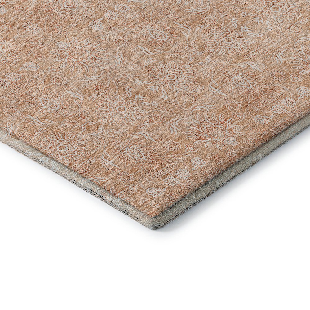 Premium Machine Washable Mayfield AMF703 Peach 10' x 14' Rug. Picture 3