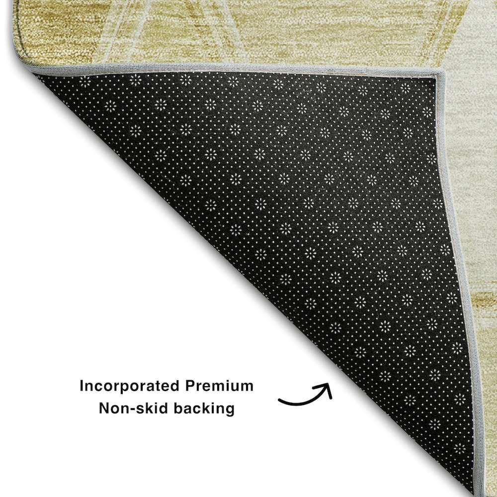 Premium Machine Washable Mayfield AMF722 Gold 10' x 14' Rug. Picture 2
