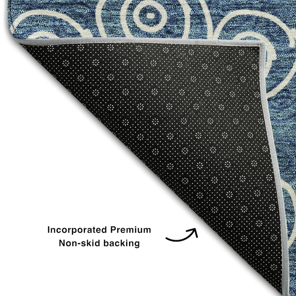 Premium Machine Washable Mayfield AMF728 Blue 10' x 14' Rug. Picture 2