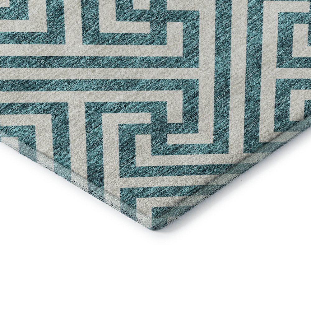 Premium Machine Washable Mayfield AMF731 Teal 10' x 14' Rug. Picture 3