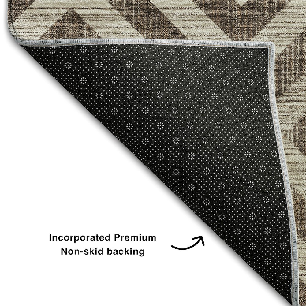 Premium Machine Washable Mayfield AMF733 Brown 10' x 14' Rug. Picture 2