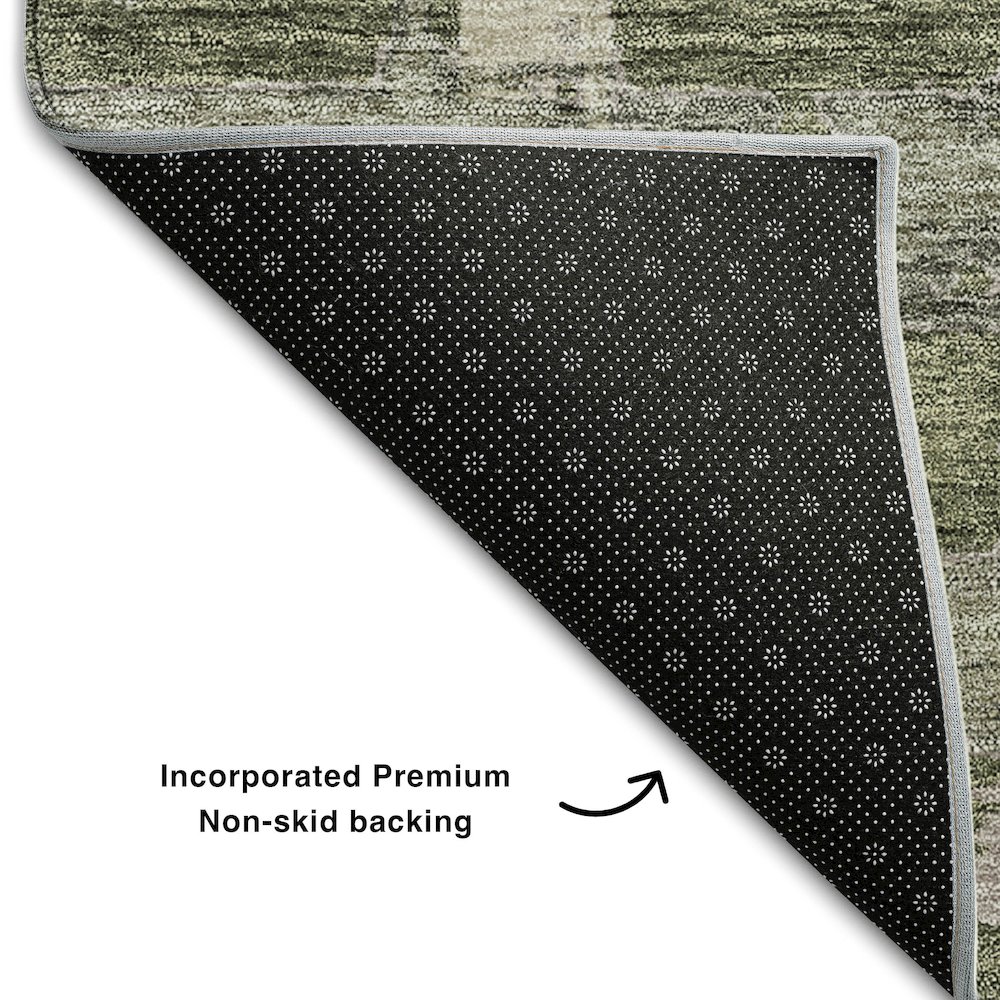 Premium Machine Washable Mayfield AMF745 Olive 10' x 14' Rug. Picture 2