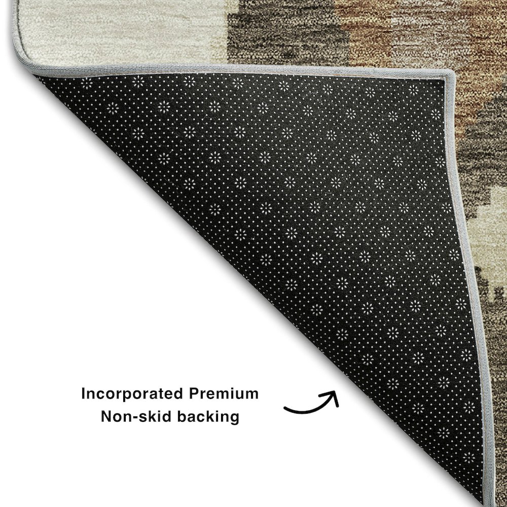 Premium Machine Washable Mayfield AMF748 Brown 10' x 14' Rug. Picture 2